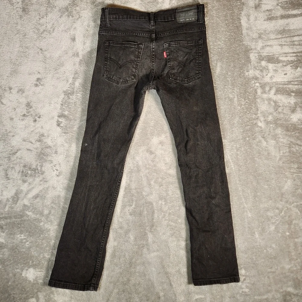 Levi's 511 Jeans Women's 16 Reg 28X29 (Tag 28X28) Black Ankle Stretch Slim Denim